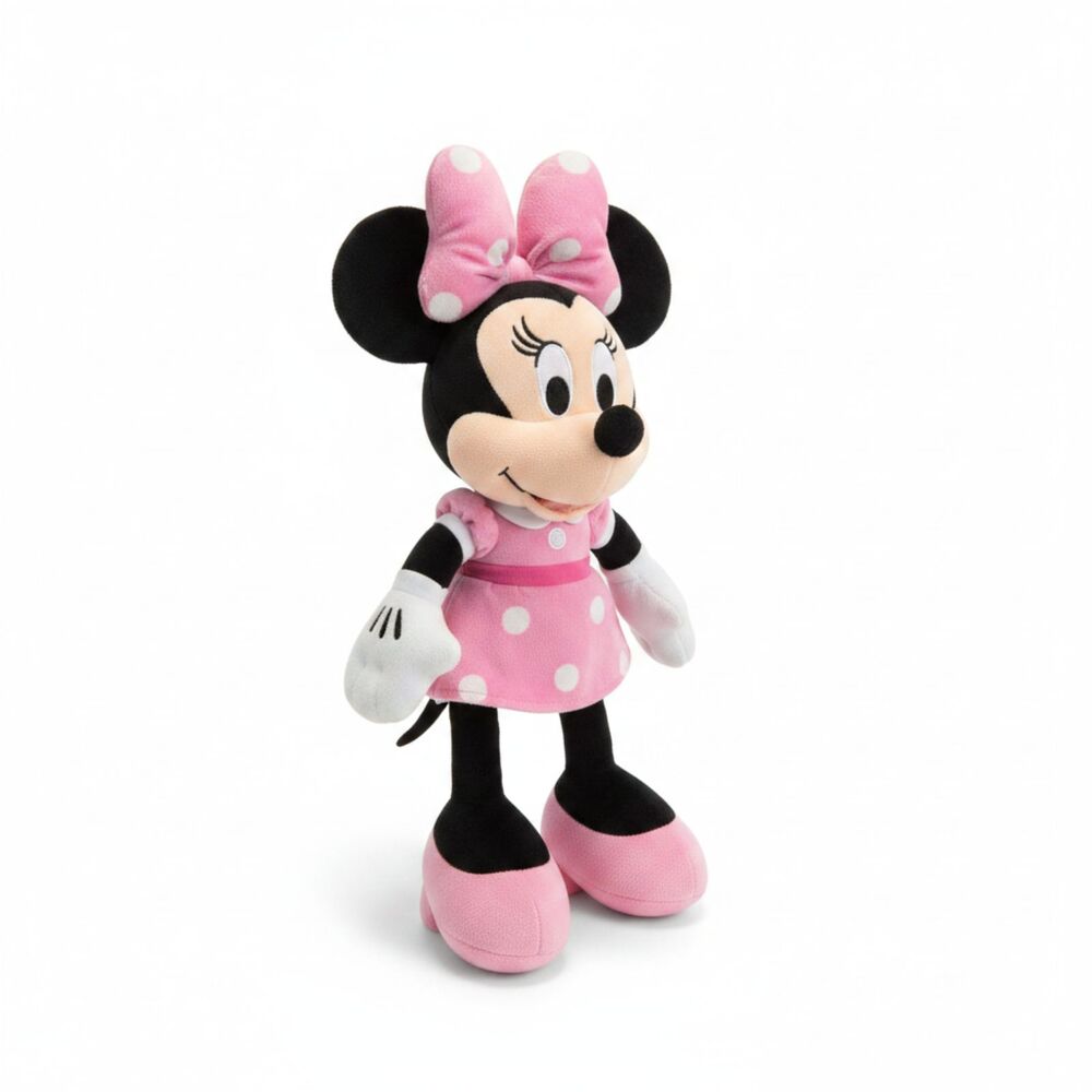 Disney Minnie Mouse Plush Stuffed Animal Pink Polka Dot Dress 20" Toy